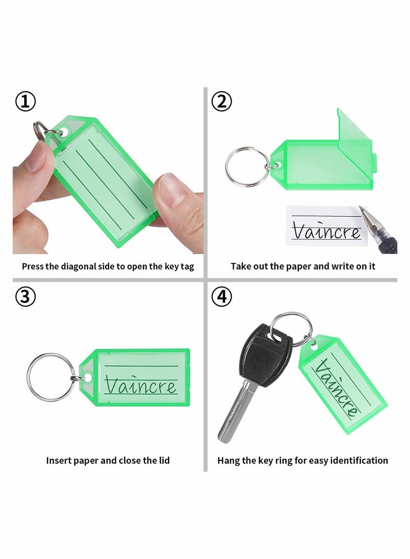 20 Pack Plastic Keychain Labels with Split Rings - Ideal for Pet ID, Luggage Tags, Home & Office Organization - Image 5