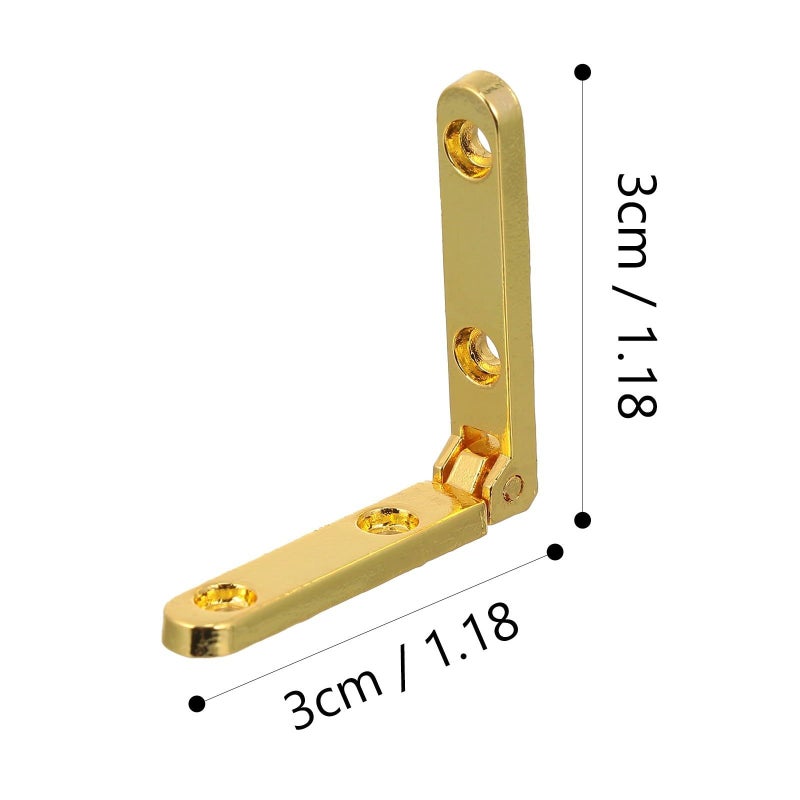 Zinc Alloy 90 Degree Hinges 10Pcs For Jewelry Box Wooden Chest Cabinet Hardware - Image 3