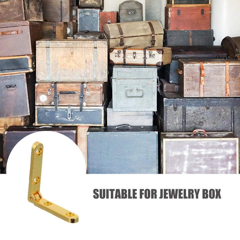 Zinc Alloy 90 Degree Hinges 10Pcs For Jewelry Box Wooden Chest Cabinet Hardware - Image 4