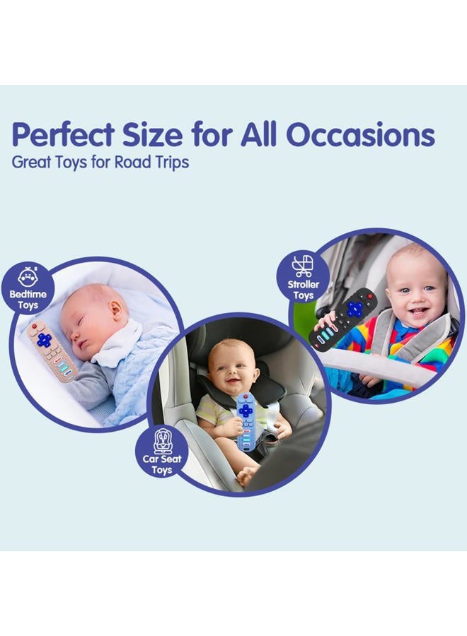 SOLIFEGOBLE 2-Pack Baby Remote Control Teether Toy for Babies 0-18 Months Silicone Infant Teething Toys Boys Girls Infants Teething Toys (Black + Gray) - Image 5