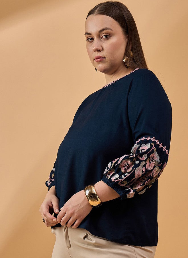 Baizee بلوزة مطرزة من Routes بواسطة All About You Plus Size - Image 4