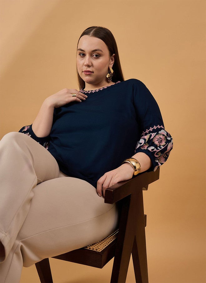 Baizee بلوزة مطرزة من Routes بواسطة All About You Plus Size - Image 1