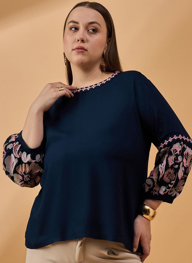 Baizee بلوزة مطرزة من Routes بواسطة All About You Plus Size - Image 2
