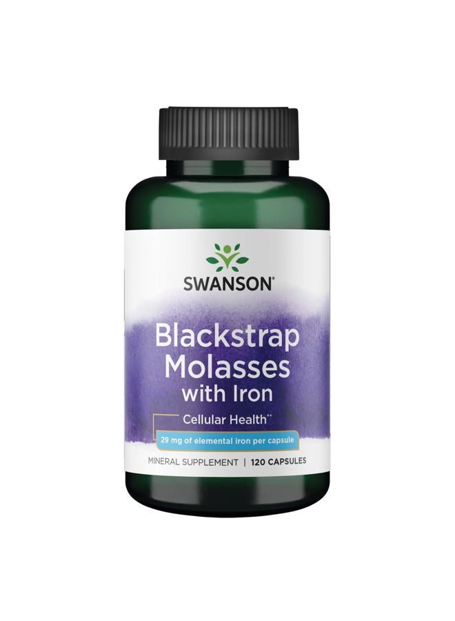 SWANSON Blackstrap Molasses W/Iron 29Mg 120 Capsules - Image 1