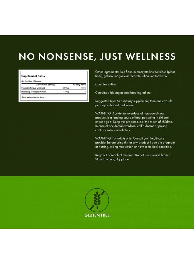SWANSON Blackstrap Molasses W/Iron 29Mg 120 Capsules - Image 3