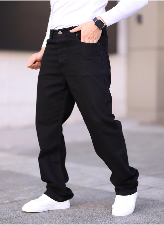 trendyol Black Men's Baggy Fit Jeans Trousers TMNAW24JE00027  - Image 4