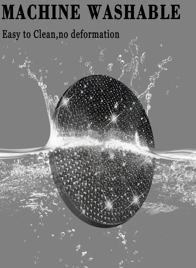 Dermasy Car Coasters for Cup Holder,Dermasy 2 Pack Cute Bling Car Cup Holder Coaster with Rhinestone for Women and Girl 2022 Universal Anti Slip Silicone Automotive Interior Accessories Set (All Black) - Image 3