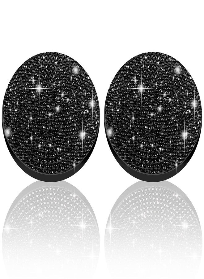 Dermasy Car Coasters for Cup Holder,Dermasy 2 Pack Cute Bling Car Cup Holder Coaster with Rhinestone for Women and Girl 2022 Universal Anti Slip Silicone Automotive Interior Accessories Set (All Black) - Image 1