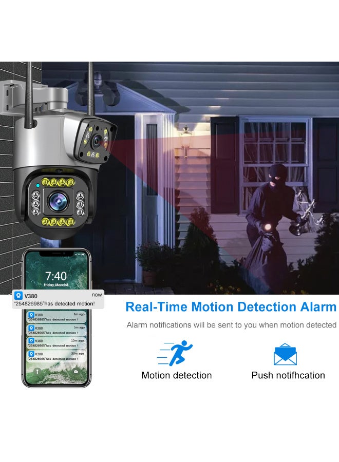 Generic Outdoor Intelligent 4G Dual Lens Security Camera, Full-color Night Vision, Mobile Phone Remote Monitoring, Two-way Audio,IP66 - Image 5