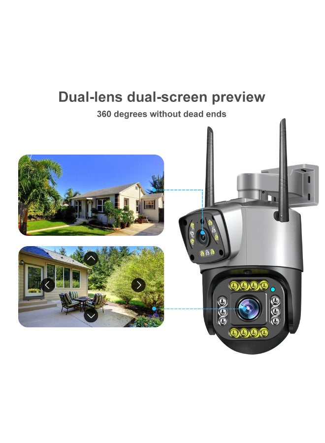 Generic Outdoor Intelligent 4G Dual Lens Security Camera, Full-color Night Vision, Mobile Phone Remote Monitoring, Two-way Audio,IP66 - Image 3