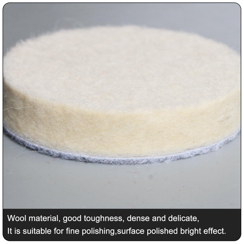 Hiqalty 4 Inch Wool Felt Polishing Pad Buffing Wheel Kit for Drill,Fine Polishing of Metal Glass Stone (7) - Image 4
