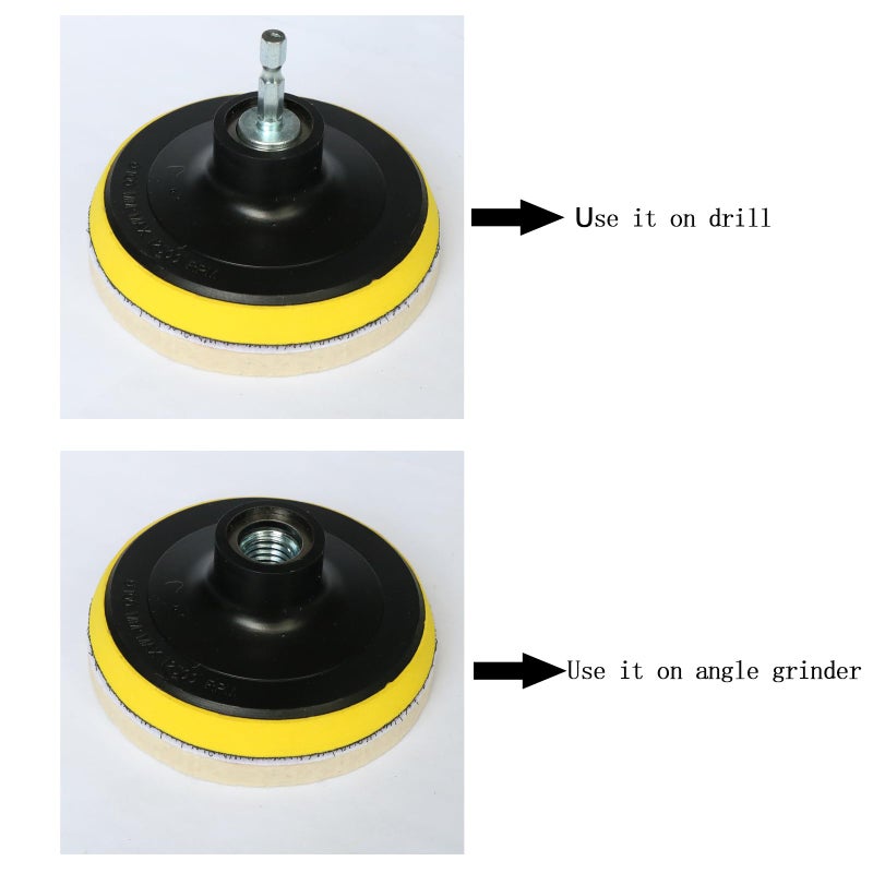 Hiqalty 4 Inch Wool Felt Polishing Pad Buffing Wheel Kit for Drill,Fine Polishing of Metal Glass Stone (7) - Image 3