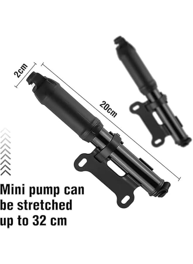 HOOKOR Bike Pump with Presta & Schrader Valves, Handheld Portable Bike Pump, 80 PSI / 100 PSI Bicycle Pump for Electric Bike Tire Mini Pump, Universal Small High Pressure Ball Needle Accessories. - Image 3