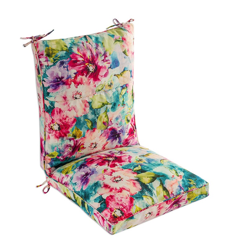 Makimoo Set of 4 Outdoor Dining Chair Cushions, Comfort Patio Seating Cushions, 44 x21x4.5 inch, Single Welt and Zipper, Watercolor Flowers - Image 2