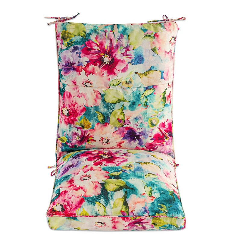 Makimoo Set of 4 Outdoor Dining Chair Cushions, Comfort Patio Seating Cushions, 44 x21x4.5 inch, Single Welt and Zipper, Watercolor Flowers - Image 3