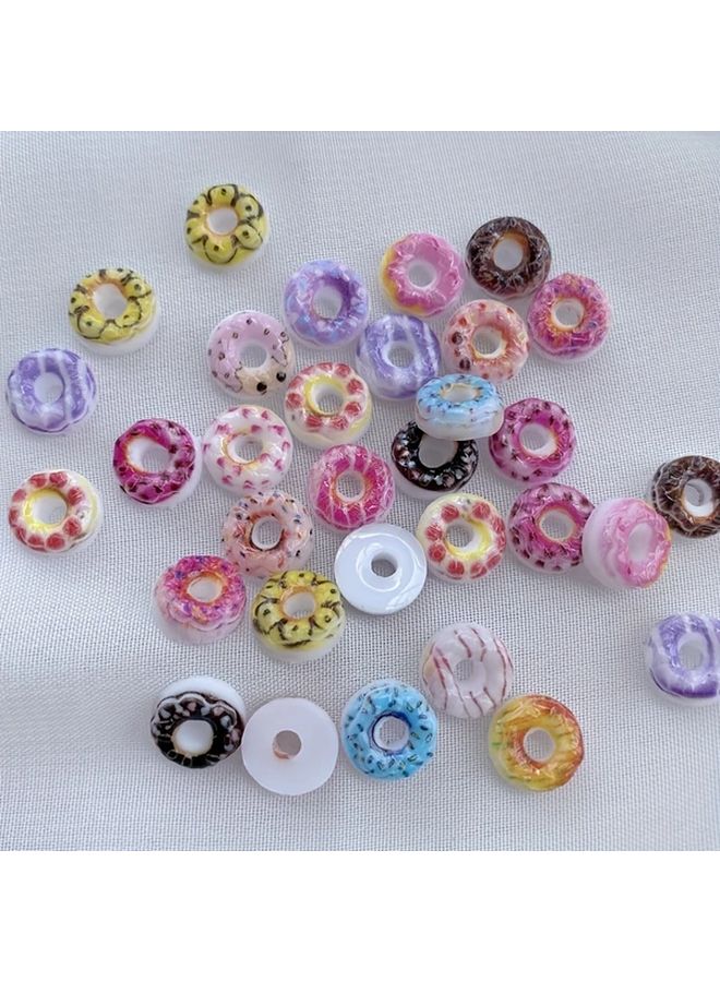 50pcs Mixed Color Mini Donut Charms 8mm Resin Flatback Embellishments For Crafts Nail Art - Image 5