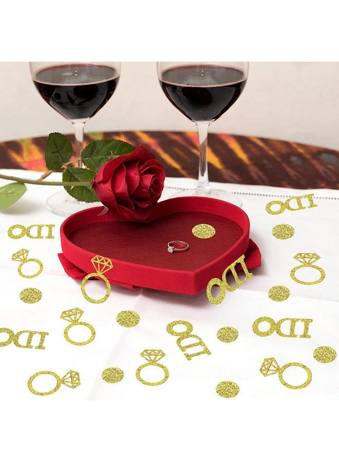 دلفينش زينة طاولة الزفاف الذهبية، زينة حفلات الزفاف، زينة طاولة حفلات الخطوبة، خاتم ألماس لامع، 100 قطعة - Image 4