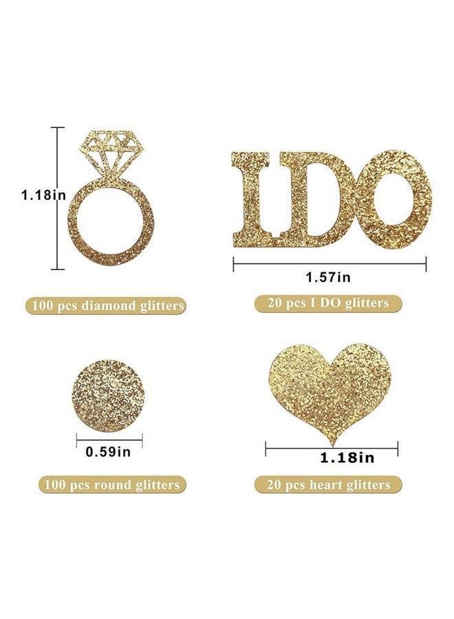 دلفينش زينة طاولة الزفاف الذهبية، زينة حفلات الزفاف، زينة طاولة حفلات الخطوبة، خاتم ألماس لامع، 100 قطعة - Image 2