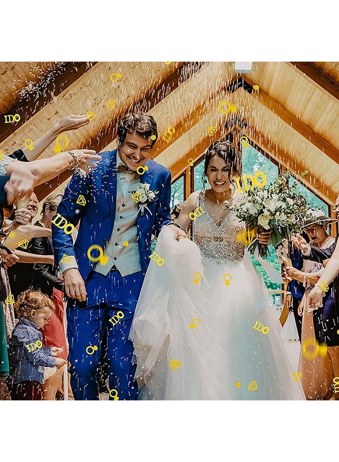 دلفينش زينة طاولة الزفاف الذهبية، زينة حفلات الزفاف، زينة طاولة حفلات الخطوبة، خاتم ألماس لامع، 100 قطعة - Image 5