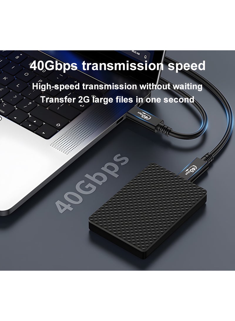 سيزمي ✦ [معتمد من USB-IF] كابل USB-C للشحن الفائق بسرعة 40Gbps وقدرة 100W | Power Delivery PD 3.0 | تصميم Coaxial | USB4 Gen 3 | Thunderbolt 4 (TBT4) | فيديو 8K@60Hz | متوافق مع iPhone 17/16/15، Samsung، الشاشات وغيرها | بطول 0.8 متر - Image 4