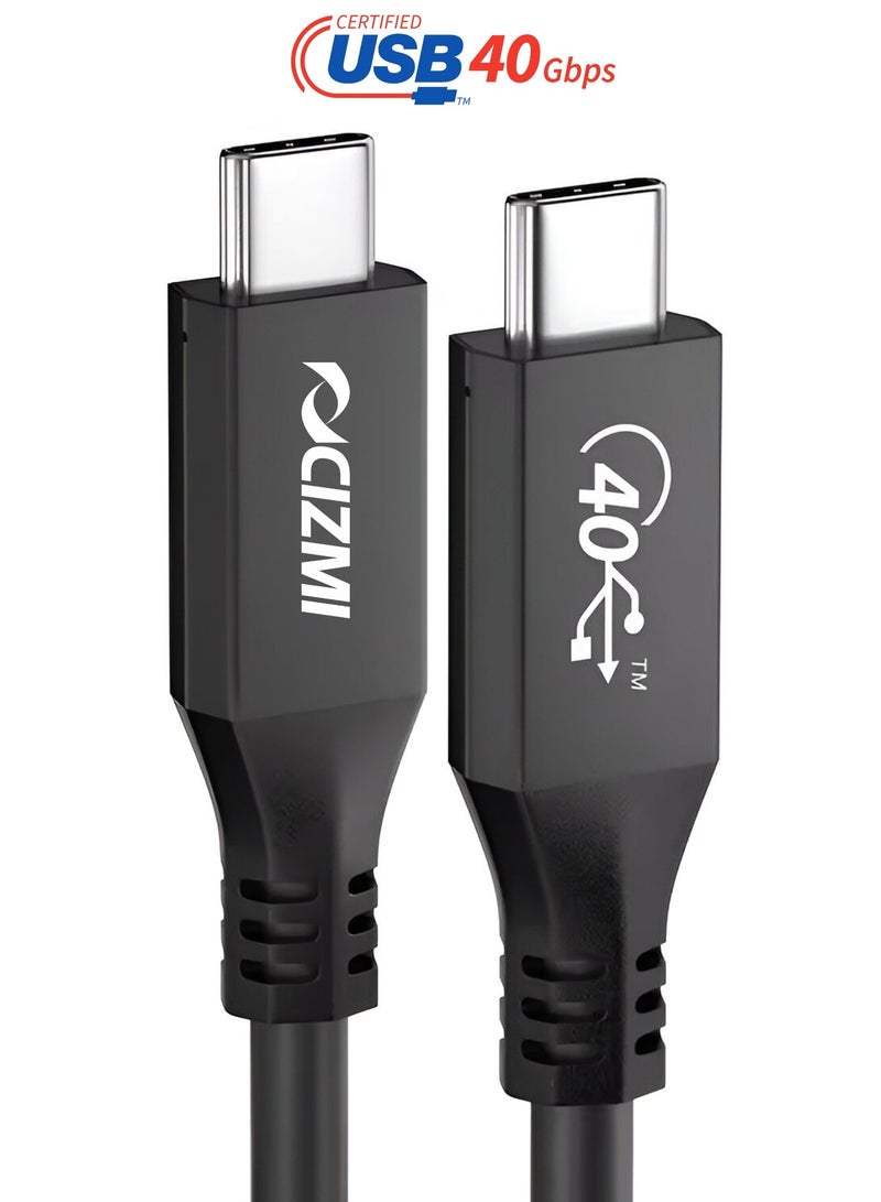 CIZMI ✦ [USB-IF Certified] 40Gbps 100W Super Charger Power Delivery PD 3.0 USB-C Cable | Coaxial Design | USB4 Gen 3| TBT4 | 8K@60Hz| Compatible with iPhone 17 16 15, Samsung, Monitor and More| 0.8 m - Image 1