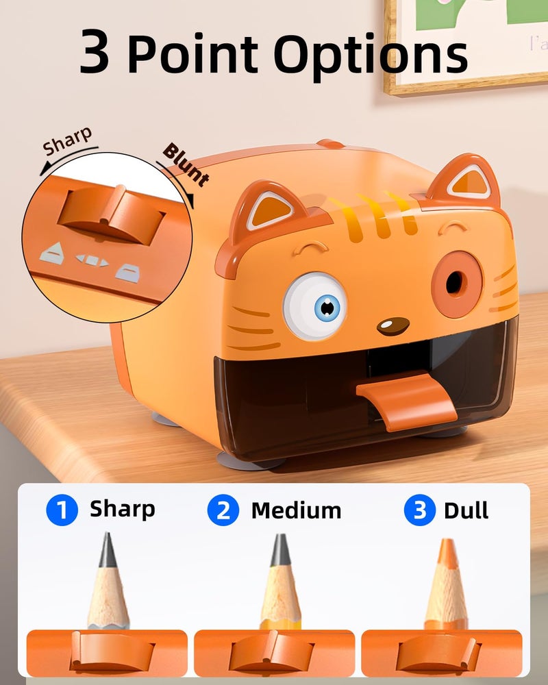ZMOL Heavy Duty Electric Pencil Sharpener for Classroom,Cute Pencil Sharpener Plug in for Kids,Auto-Stop Pencil Sharpeners Plug in for No.2 / Colored Pencil - Image 3