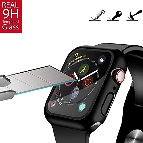 YMHML [2 Pack Compatible for Apple Watch 42mm Series 3/2/1 Tempered Glass Screen Protector with Hard Black Case, Full Coverage Easy Installation Bubble-Free Cover for iWatch Accessories - Image 3