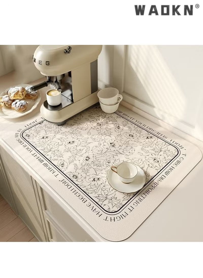 دبليو أيه أو كي أن 40 × 50 سم ماكينة القهوة حصيرة تصريف حصيرة القهوة بار حصيرة دياتوماسي الأرض غير الانزلاق امتصاص تصريف حصيرة صحن امتصاص تجفيف حصيرة للمطبخ عداد حوض تصريف تصريف تسرب حصيرة الجدول أعلى ترك في العزل حصيرة