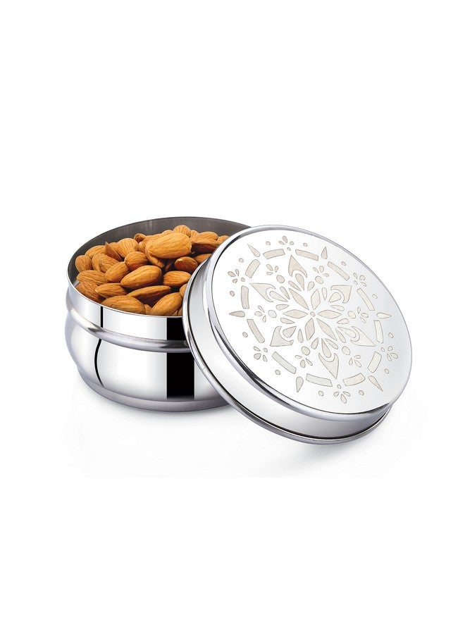 Expresso Stainless Steel Small/Mini Box Dabba/Container/Storage Box, Laser Design, Set of 6 (75 Ml) - Image 3