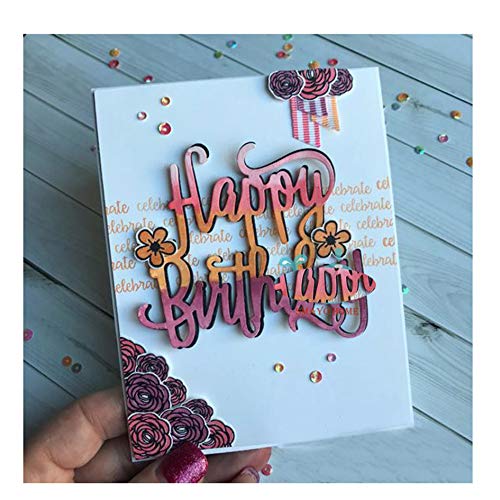 DDeehs Happy Birthday Letter Metal Die Cuts, Word Birthday Party Invitation Cutting Dies, Scrapbooking Album Decorative Embossing Paper Dies for Card Making - Image 2