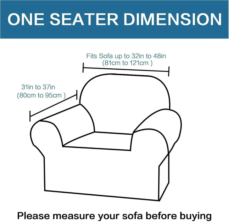 Elgeyar Jacquard Sofa, Sofa and Sofa Bed Cover, Sehra Pattern, Flexible, Without Skirt, For Single (Armchair)
