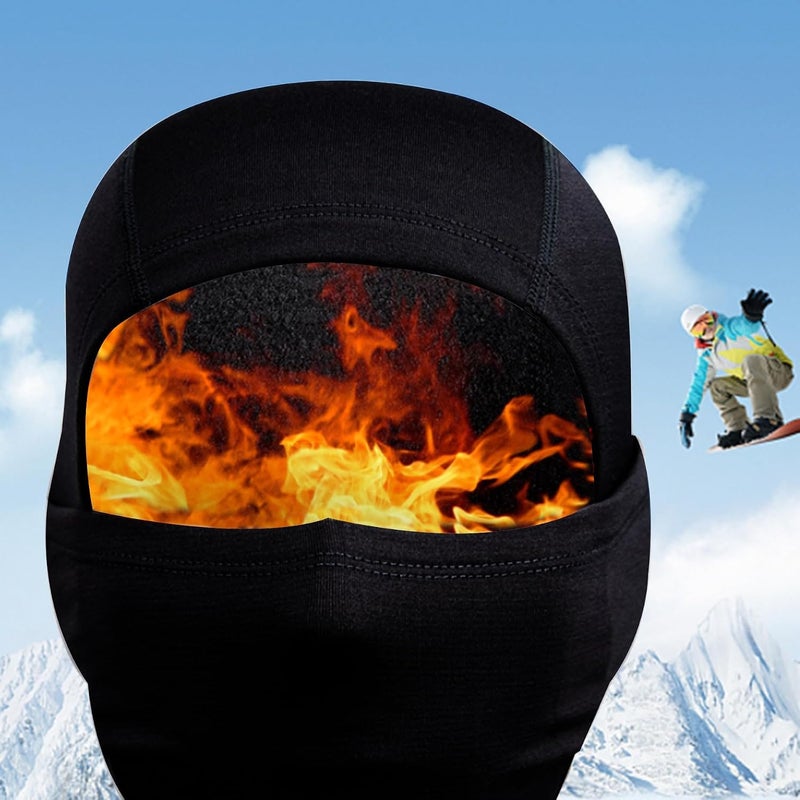 KASTWAVE Balaclava Face Ski Mask, Breathable Design Thermal Face Mask Bandanas, Fleece Winter Face Covering, Neck Warmer Scarf Helmet Hood for Skiing, Snowboarding, Motorcycle, Cycling, Black - Image 4