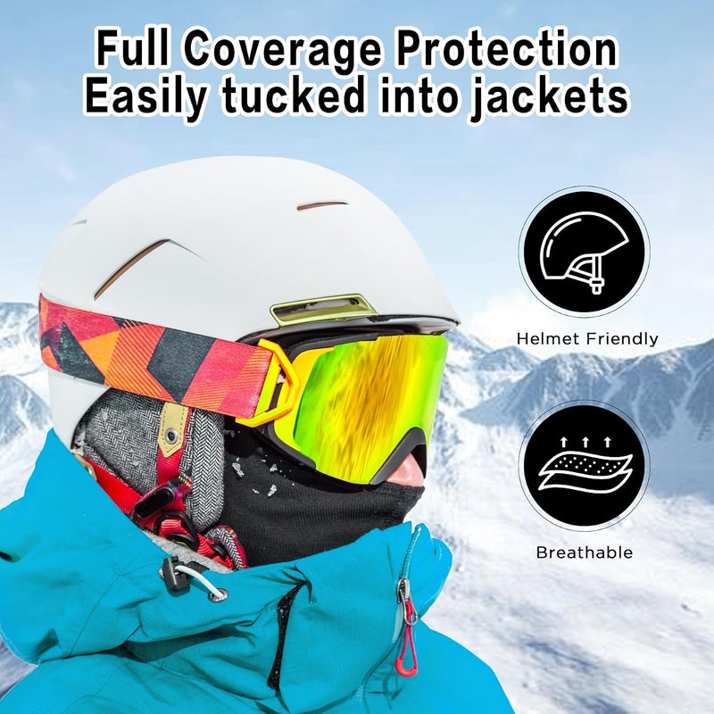 KASTWAVE Balaclava Face Ski Mask, Breathable Design Thermal Face Mask Bandanas, Fleece Winter Face Covering, Neck Warmer Scarf Helmet Hood for Skiing, Snowboarding, Motorcycle, Cycling, Black - Image 3