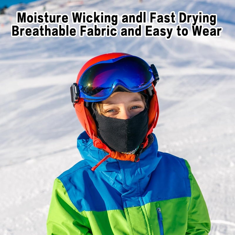 KASTWAVE Balaclava Face Ski Mask, Breathable Design Thermal Face Mask Bandanas, Fleece Winter Face Covering, Neck Warmer Scarf Helmet Hood for Skiing, Snowboarding, Motorcycle, Cycling, Black - Image 2