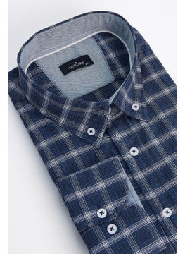 Tudors Men's Big Size Cotton Checked Button-Down Collar Shirt  - Image 1