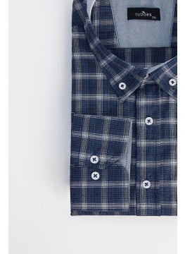 Tudors Men's Big Size Cotton Checked Button-Down Collar Shirt  - Image 4