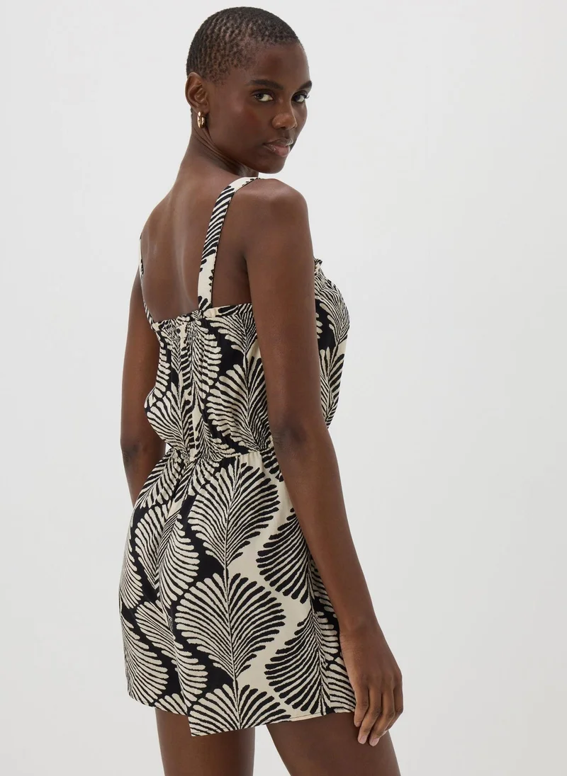 Matalan Black Mono Shell Print Playsuit