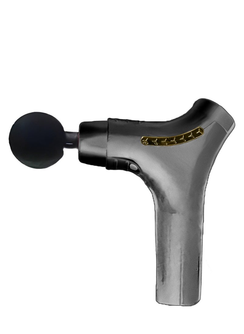Massage Gun 6 in 1 , HS-520 Massage Gun with 6 Heads ergonomically Designed massage head for multiple uses , Professional 20W Power with , Deep Massage for Muscle Relaxation - Grey - Image 1