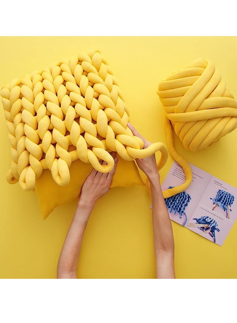 SYOSI Arm Knitting Yarn for Chunky Braided Knot Throw Blanket DIY Soft Extra Cotton Washable, Bulky Giant Yarn for Weave Craft Crochet Sofa Blanket Pillow Pet Bed 3CM W / 36Feet L, 1.1LB - Image 2