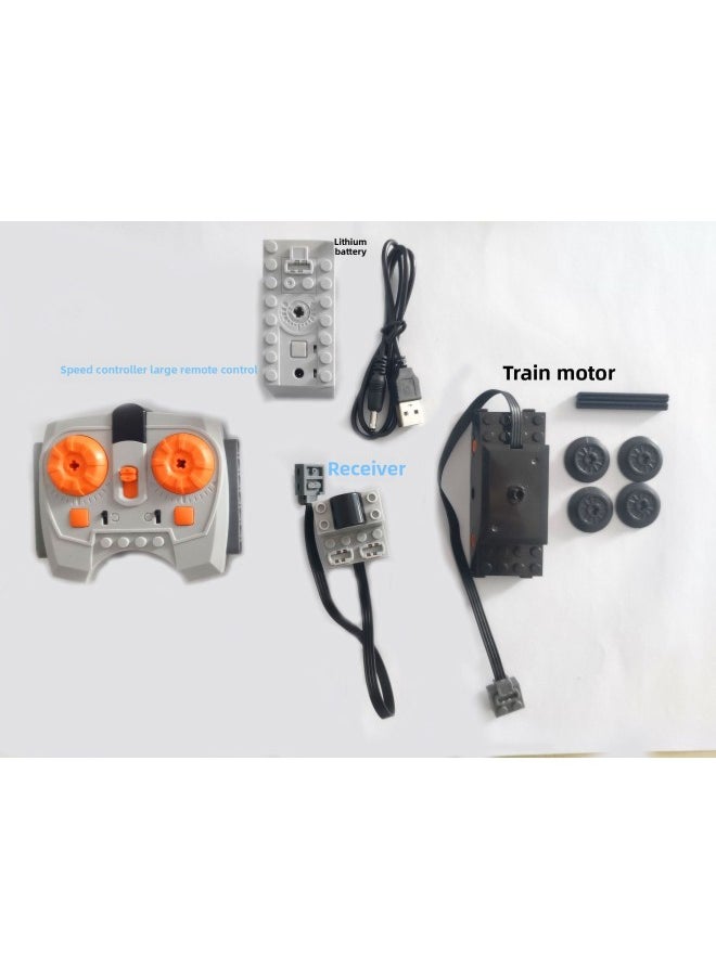 null - Compatible With Lego Power MOC Building Block Toy PF Train Motor Track Pulley Bottom Plate Accessories Lithium Battery Suit-Color:Train Motor Suit Plus Lithium Battery Box - Image 1