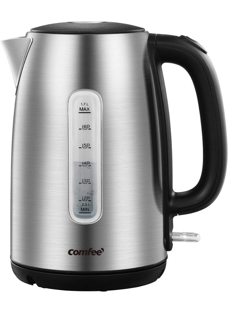 Comfee' Stainless Steel Electric Kettle, Hot Water Tea Kettle 2200W 1.7L Capacity, Fast Boil with LED Light, Auto Shut-Off and Boil-Dry Protection  - Image 1