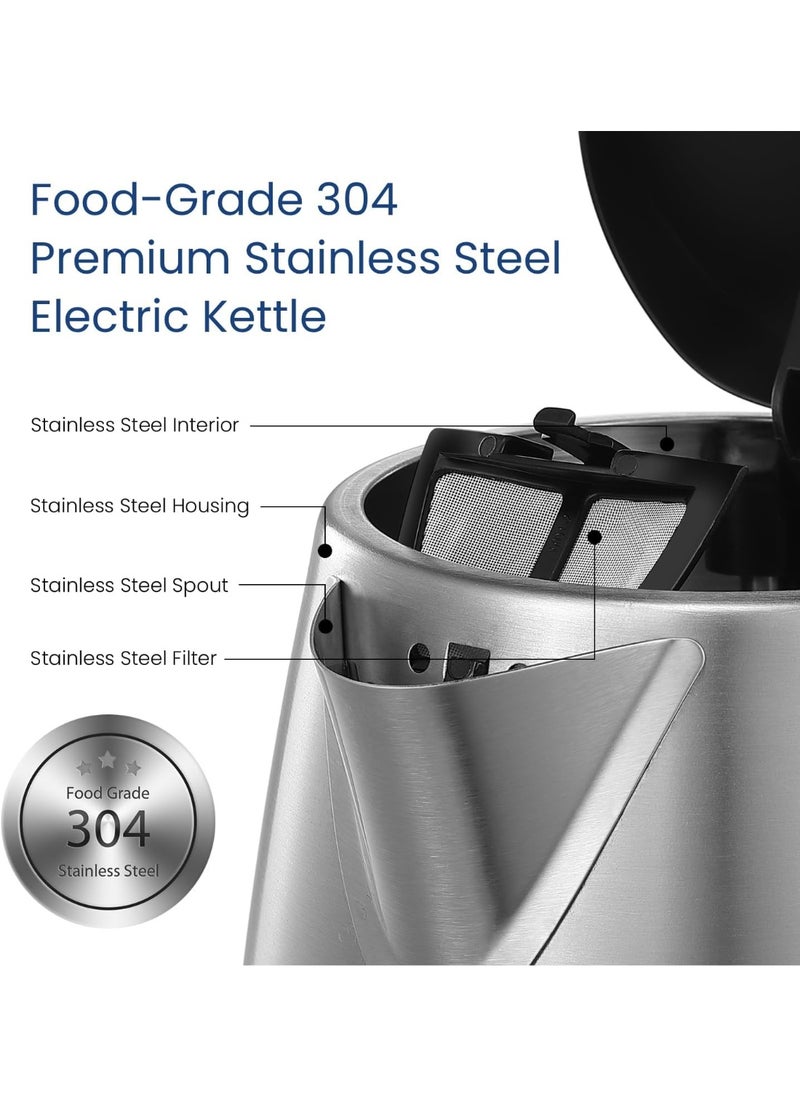 Comfee' Stainless Steel Electric Kettle, Hot Water Tea Kettle 2200W 1.7L Capacity, Fast Boil with LED Light, Auto Shut-Off and Boil-Dry Protection  - Image 3