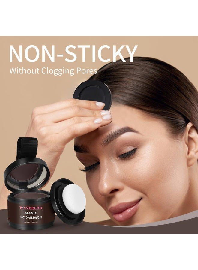 Waverloo Magic Root Cover Up Instantly Conceals High Forehead & Hair Loss - Sweat & Waterproof Root Touch Up Hair Powder for Women & Men (Dark Brown, 4g) - Image 4