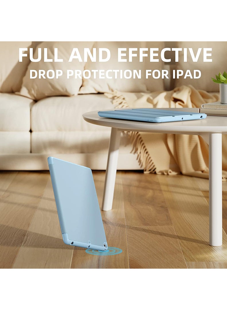 Theodor Case Compatible with iPad 10.2 Inch 2021/2020/2019, for iPad 9th/8th/7th Generation Smart Case with Pencil Holder, Protective Case with Soft TPU Back, Auto Sleep/Wake Cover, Sky Blue - Image 3
