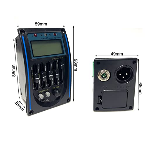 LIEKE Acoustic Guitar Pickup,5 Band EQ Equalizer Guitar Preamp Piezo Pickup Tuner with Mic LCD Display - Image 5