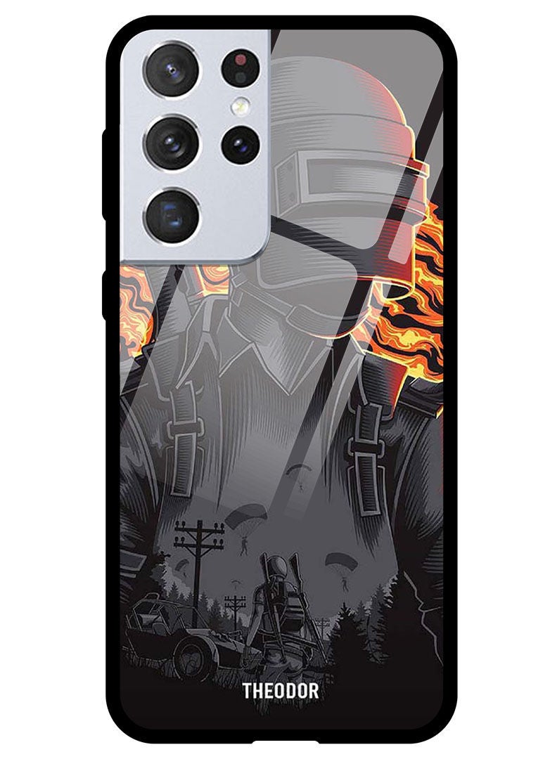 Theodor Protective Tempered Glass Case Cover Samsung Galaxy S21 ULTRA Pubg War - Image 1