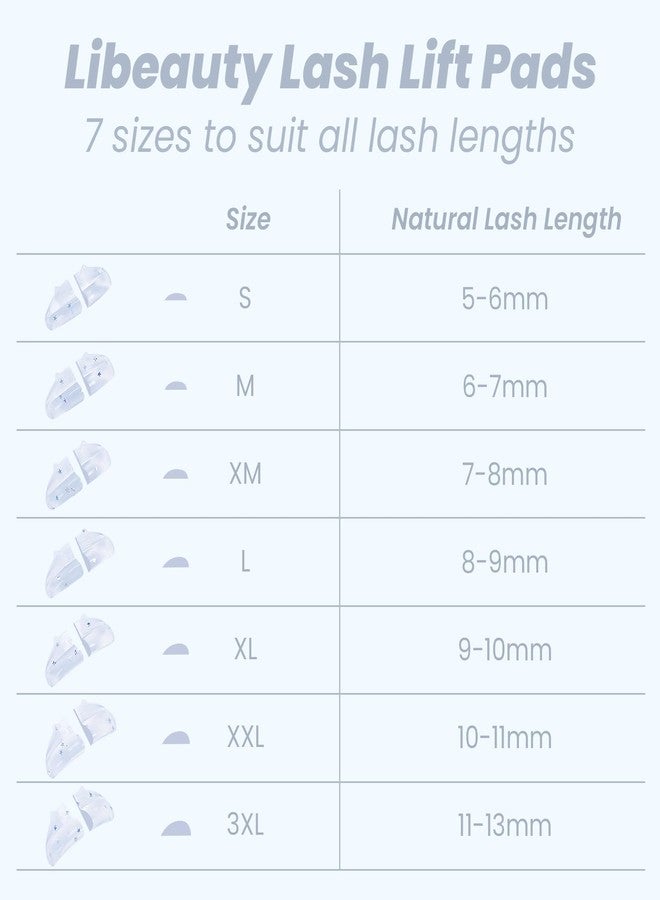 Libeauty Premium Lash Lift Rods, Eyelash Lift Shields 7 Sizes, Reusable Silicone Pads for Eyelash Curling & Lifting, C-Curl White Cat Shape - Image 3