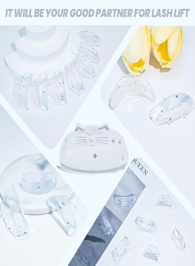 Libeauty Premium Lash Lift Rods, Eyelash Lift Shields 7 Sizes, Reusable Silicone Pads for Eyelash Curling & Lifting, C-Curl White Cat Shape - Image 5
