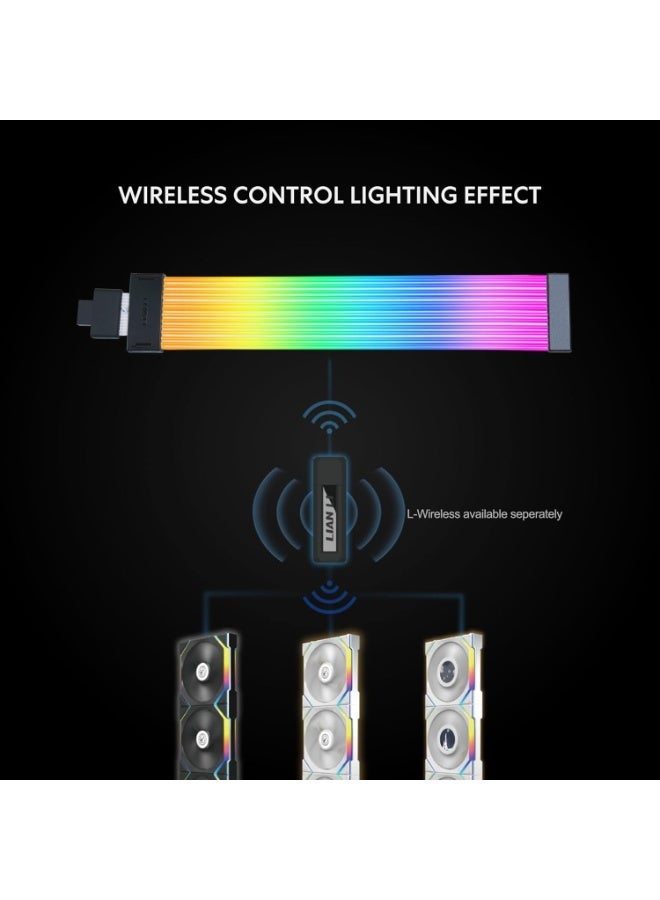 Lian Li PW16-121W 16 Pin Addressable RGB Power Extension Cable with Wireless Control - 12 LED Strip - Computer Accessory Power Cable - Image 2