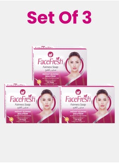 Face Fresh Set of 3 Fairness Soap - Improves Skin Tone & Brightens Skin, Increases Hydration & Firmness, Fairness Soap for All Skin Types 100g 